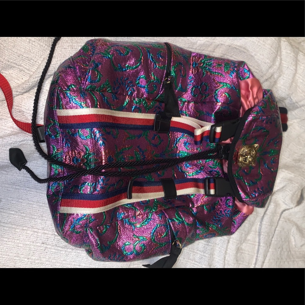 Gucci Brocade purple Backpack.